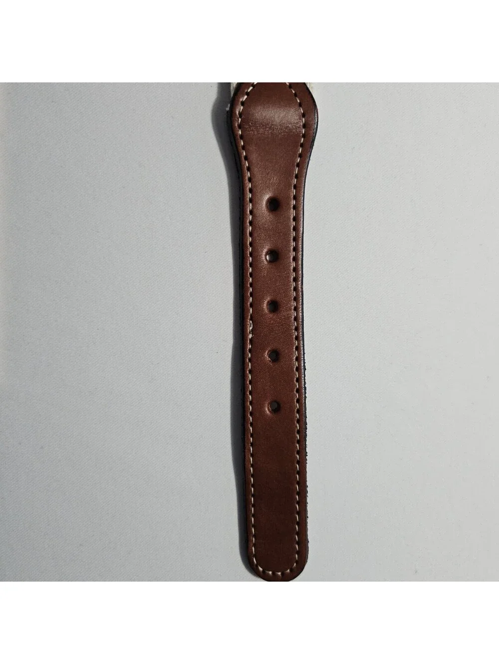 Golf Theme Canvas & Leather Belt Brown Leather Gold Buckle Green Golf Flag Clubs